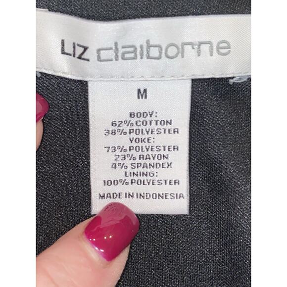 Liz Claiborne Striped Sheath Dress Black White Size M - Picture 4 of 6